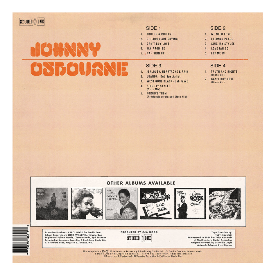 JOHNNY OSBOURNE  "Truth & Rights"  2024 remastered double album