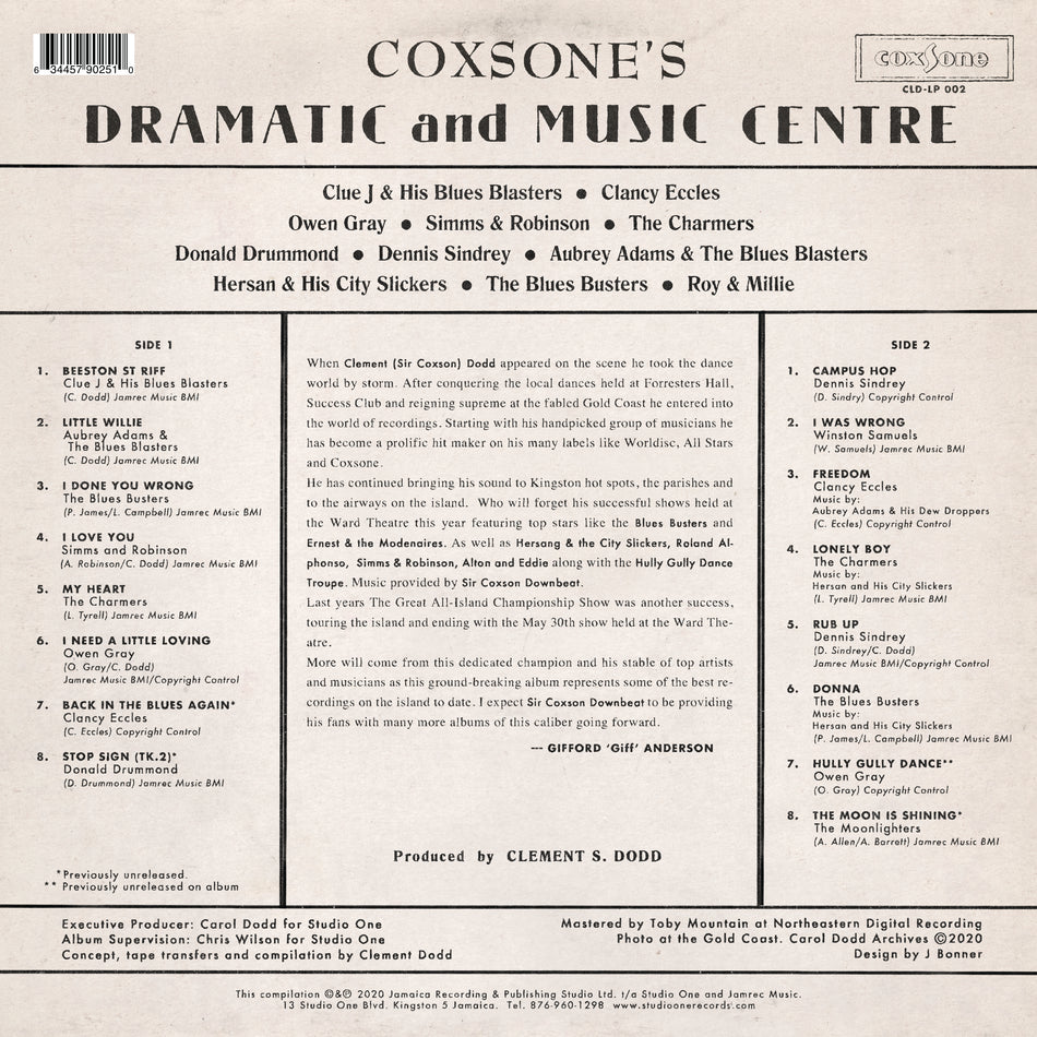 COXSONE'S DRAMATIC AND MUSIC CENTRE. Various Artists