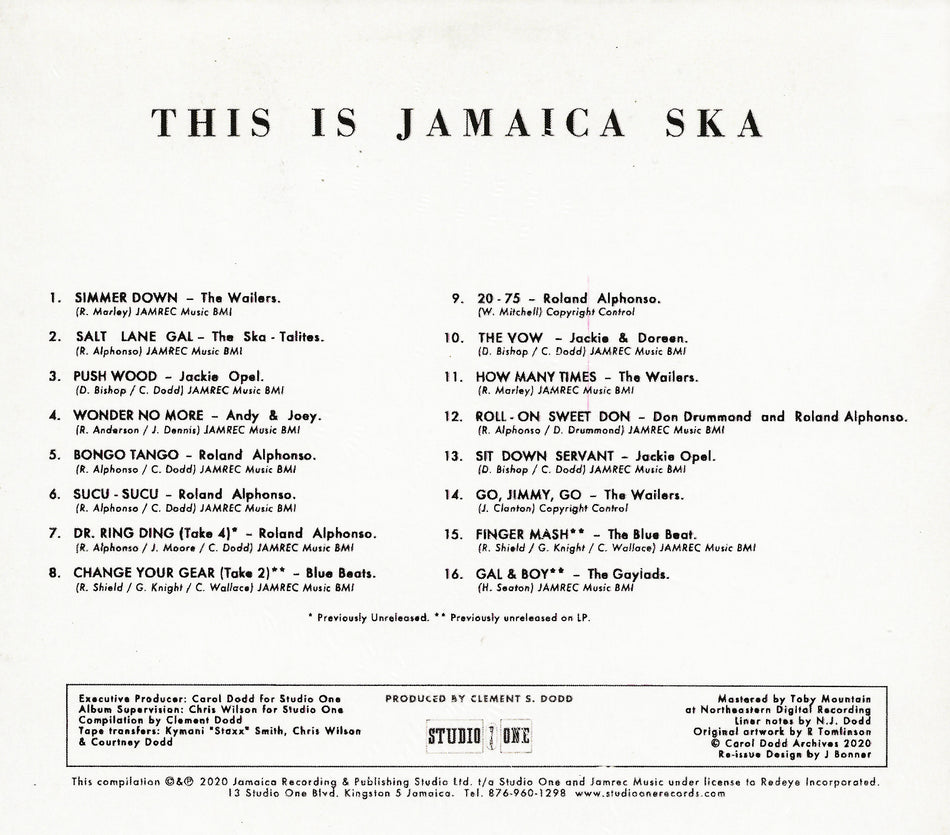 THIS IS JAMAICA SKA. Various Artists CD