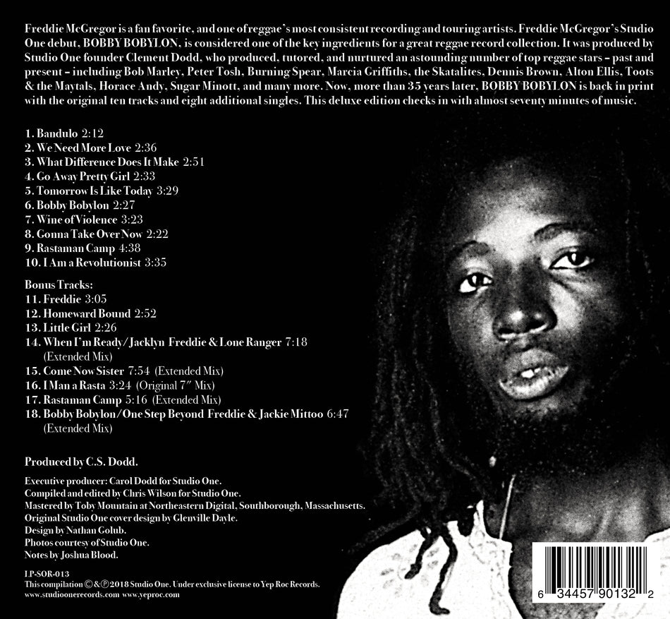 FREDDIE McGREGOR Bobby Bobylon 18 track Deluxe Edition. CD